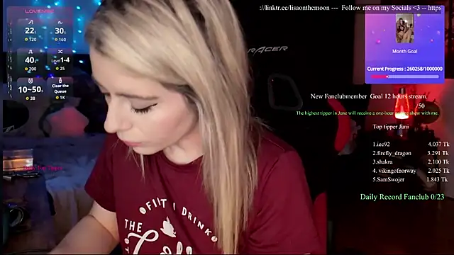 Lisaonthemoon online show from June 14, 2026, 3:02 pm