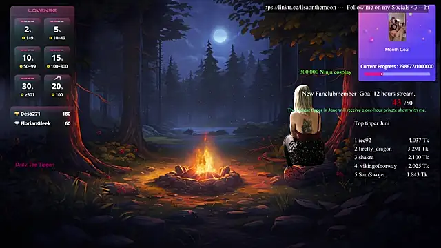 Lisaonthemoon online show from June 17, 2026, 2:27 pm