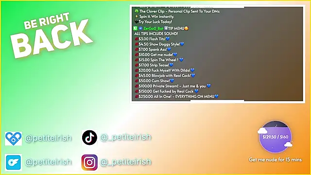petiteirish online show from March 14, 2026, 10:49 pm