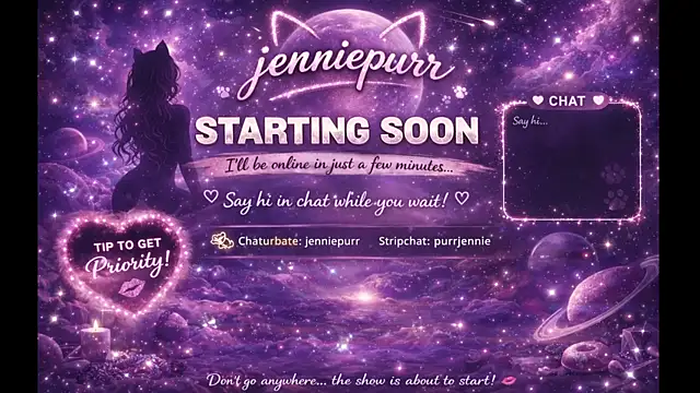 purrjennie online show from March 26, 2026, 11:57 pm
