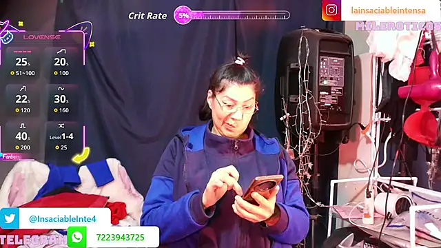 Snapshot of LaInsaciableIntensa chatting on March 20, 2026, 2:45 am LaInsaciableIntensa online show from March 20, 2026, 2:45 am