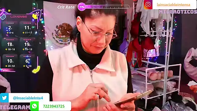 Snapshot of LaInsaciableIntensa chatting on March 7, 2026, 2:18 am LaInsaciableIntensa online show from March 7, 2026, 2:18 am